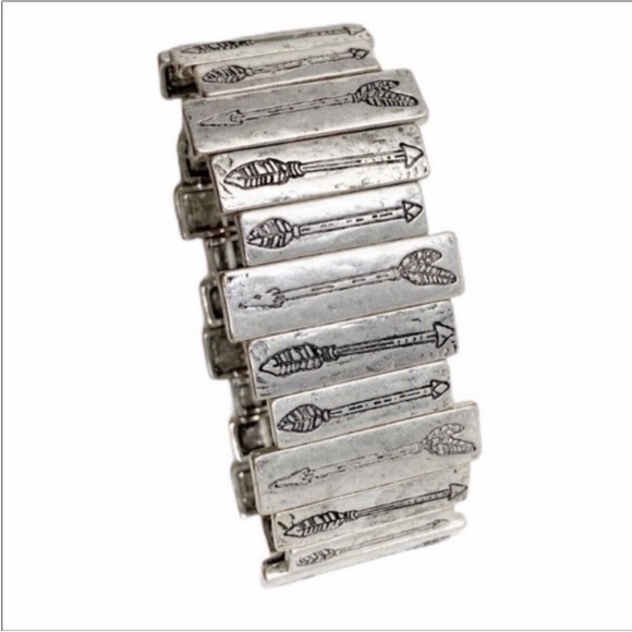 Etched Arrows stretch wide bracelet NEW - Picture 3 of 7